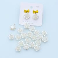 Perles en plastique ABS, Plastique ABS perle, fleur, DIY, blanc Environ 1.5mm, Environ Vendu par sac