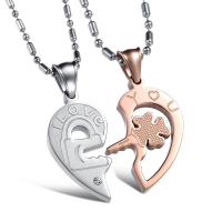 Couple Stainless Steel Necklace, 304 Stainless Steel, Heart, plated, fashion jewelry & for couple Approx 55 cm [