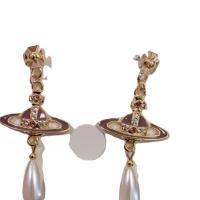 Plastic Pearl Zinc Alloy Earring, with Plastic Pearl, plated, micro pave cubic zirconia & for woman 