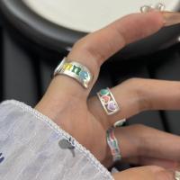 Emaille Zink Legierung Finger Ring, Zinklegierung, plattiert, verschiedene Stile für Wahl & für Frau, keine, verkauft von PC