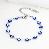 Evil Eye Jewelry Bracelet, Titanium Steel, fashion jewelry & for woman, blue Approx 17.5-22.5 cm 