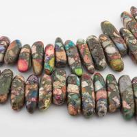 Eindruck Jaspis Perlen, Impression Jaspis, DIY, gemischte Farben, 49x6mm, Länge:ca. 41.6 cm, verkauft von Strang[