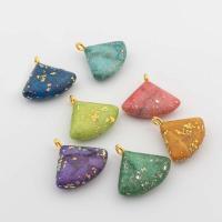 Impression Jasper Pendants, with Brass, Triangle, gold color plated, fashion jewelry & DIY [