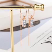 Cubic Zircon Brass Earring, plated, fashion jewelry & micro pave cubic zirconia & for woman 