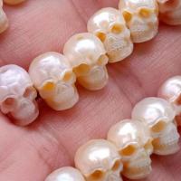 Freshwater Pearl Spacer Bead, Skull, Carved, DIY, 7mm 
