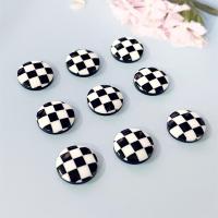 Mobile Phone DIY Decoration, Resin, Round, white and black 