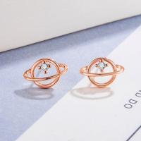 Cubic Zircon Brass Earring, rose gold color plated, fashion jewelry & micro pave cubic zirconia & for woman 