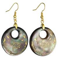 Freshwater Shell Earring, with Zinc Alloy, fashion jewelry & for woman, 52mm-54mm [