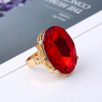 Crystal Zinc Alloy Finger Ring, with Crystal, gold color plated, fashion jewelry & for woman Inner Approx 18mm [