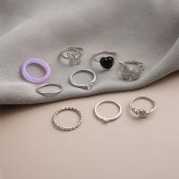 Zinc Alloy Ring Set, plated, nine pieces & fashion jewelry & for woman [