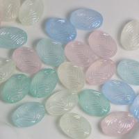 Frosted Acrylic Beads, Flat Oval, DIY Approx [
