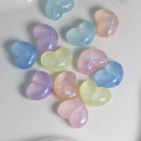 Perles acryliques dépolies, Acrylique, coeur, DIY, plus de couleurs à choisir Environ Vendu par sac
