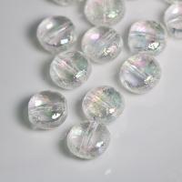 Plating Acrylic Beads, Flat Round, DIY, clear Approx 