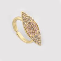 Cubic Zirconia Micro Pave Sterling Silver Finger Ring, 925 Sterling Silver, gold color plated, fashion jewelry & micro pave cubic zirconia & for woman [