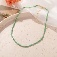Glass Seed Beads Necklace, Seedbead, with 7.5CM extender chain, fashion jewelry & for woman Approx 40 cm [