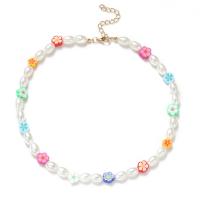 Glass Seed Beads Necklace, Zinc Alloy, with Seedbead & Plastic Pearl, with 7.5CM extender chain, fashion jewelry & for woman Approx 36.5 cm [