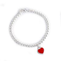 Sterling Silver Bracelets, 925 Sterling Silver, Heart, epoxy gel & for woman, silver color 
