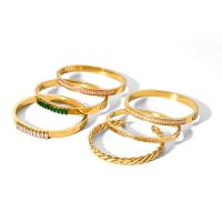 Stainless Steel Bangle, 304 Stainless Steel, 18K gold plated & micro pave cubic zirconia & for woman, Inner Approx 60mm [