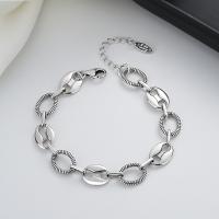 Sterling Silver Bracelets, 925 Sterling Silver, with 1.18inch extender chain, Antique finish, fashion jewelry & for woman Approx 6.7 Inch 