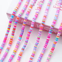 Rondelle Polymer Clay Beads, argile de polymère, Plat rond, DIY, plus de couleurs à choisir Environ 2mm Environ 40 cm, Vendu par brin[