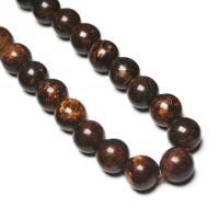 Bronzit Stein Perlen, rund, DIY & verschiedene Größen vorhanden, Länge:ca. 38-40 cm, verkauft von Strang