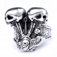 Titanium Steel Finger Ring, Skull, plated, Unisex original color 