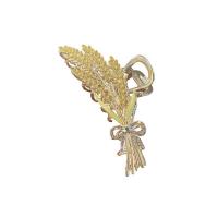 Hair Claw Clips, Zinc Alloy, Wheat, gold color plated, for woman & with rhinestone, 115mm [