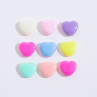 Solid Color Acrylic Beads, Heart, injection moulding, DIY mixed colors 