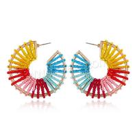 Glass Seed Beads Earring, Zinc Alloy, with Seedbead, gold color plated, fashion jewelry & for woman [