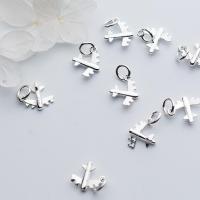 Sterling Silver Pendants, 925 Sterling Silver, Airplane, plated, DIY, silver color 
