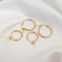 des anneaux de cuivre, laiton, Plaqué d'or 14K, bijoux de mode & normes différentes pour le choix & pour femme, plus de couleurs à choisir, Vendu par paire