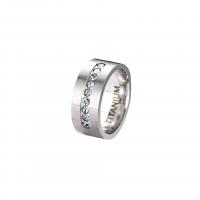 Cubic Zirconia anillo de dedo de acero inoxidable, acero inoxidable 304, pulido, Joyería & unisexo & diverso tamaño para la opción & con circonia cúbica, color original, Vendido por UD