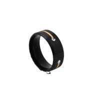 Cubic Zirconia anillo de dedo de acero inoxidable, acero inoxidable 304, Recubrimiento iónico al vacío, Joyería & unisexo & diverso tamaño para la opción & con circonia cúbica, dos diferentes colores, Vendido por UD
