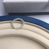 Kultivierten Süßwasser Perle Ring, Natürliche kultivierte Süßwasserperlen, rund, Modeschmuck & olika innerdiameter, för val & elastisch & für Frau, weiß, 2.5mm, verkauft von PC