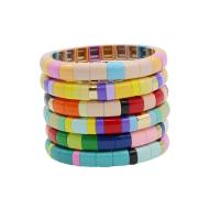 Enamel Zinc Alloy Bracelets, with Elastic Thread, fashion jewelry & Bohemian style & Unisex Inner Approx 55mm 