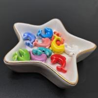 Tierische Porzellan Perlen, Dolphin, DIY, keine, 15x20mm, ca. 100PCs/Tasche, verkauft von Tasche[
