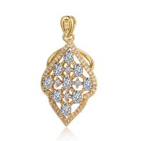 Cubic Zirconia Micro Pave Brass Pendant, plated, fashion jewelry & DIY & micro pave cubic zirconia 