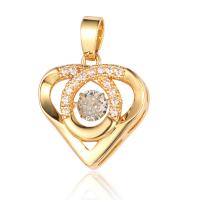 Cubic Zirconia Micro Pave Brass Pendant, gold color plated, fashion jewelry & DIY & micro pave cubic zirconia 