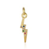 Cubic Zirconia Micro Pave Brass Pendant, gold color plated, fashion jewelry & DIY & micro pave cubic zirconia 