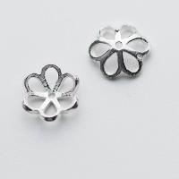 Sterling Silver Bead Caps, 925 Sterling Silver, Flower, plated, DIY silver color 