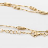 Messingkette Halskette, Messing, 14 K vergoldet, unisex, Goldfarbe, Länge:ca. 47.3 cm, verkauft von PC