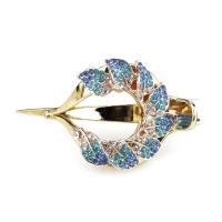 Hair Claw Clips, Acrylic, with Zinc Alloy, Heart, gold color plated, fashion jewelry & for woman & with rhinestone [