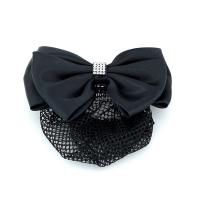 Hair Barrettes, Cloth, with Gauze, Bowknot, Korean style & for woman & with rhinestone, 100mm [
