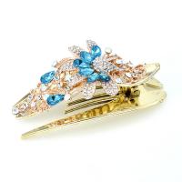 Hair Claw Clips, Acrylic, with Zinc Alloy, Flower, plated, Korean style & for woman & with rhinestone [
