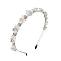 Hair Bands, Plastic Pearl, with Cloth, Korean style & for woman & with rhinestone 150mm [