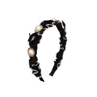 Banda del Pelo, paño, con Perlas plásticas, Estilo coreano & con el patrón de la letra & para mujer, más colores para la opción, 130mm, Vendido por UD