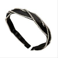 Hair Bands, Cloth, Korean style & for woman & with rhinestone 130mm [