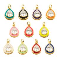 Cubic Zirconia Brass Pendants, gold color plated, fashion jewelry & for woman & enamel & with cubic zirconia Approx 4mm 