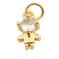 Cubic Zirconia Brass Pendants, gold color plated, fashion jewelry & DIY & with cubic zirconia, golden Approx 3mm 