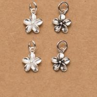 Sterling Silver Flower Pendants, 925 Sterling Silver, plated, DIY 